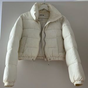 White crop puffer jacket for girls in size XS from Garage